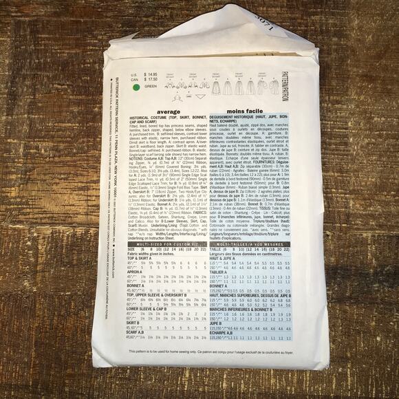 Butterick Sewing Pattern 3071 Making History Early American Dress 6-10 UNCUT - Picture 2 of 3